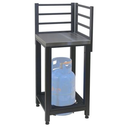 Außen-Eckmodul 47x47x123 cm schwarz/Edelstahl
