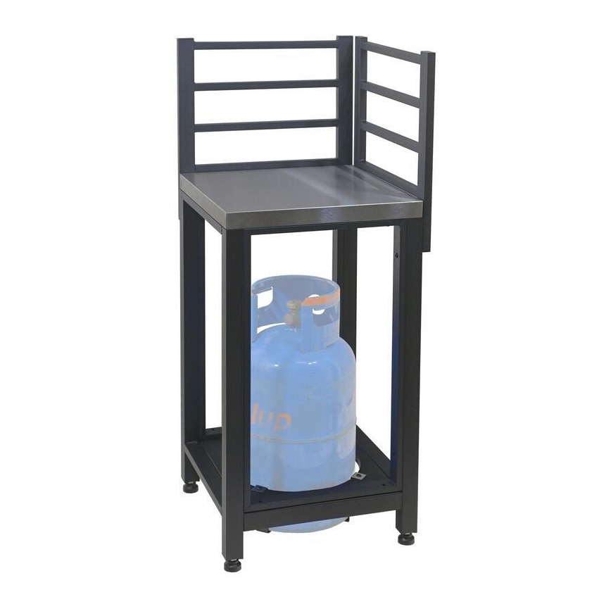Außen-Eckmodul 47x47x123 cm schwarz/Edelstahl