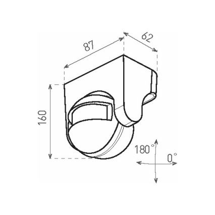 Außen-PIR-Bewegungsmelder 1200W/230V IP44 schwarz