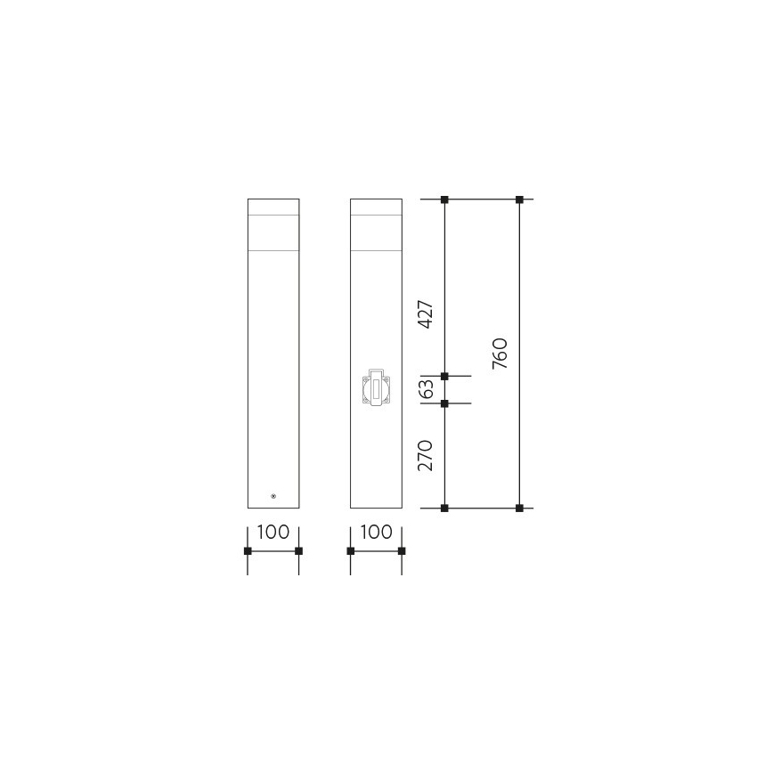 Außen-Sensorlampe mit Steckdose GARD 1xE14/60W IP44
