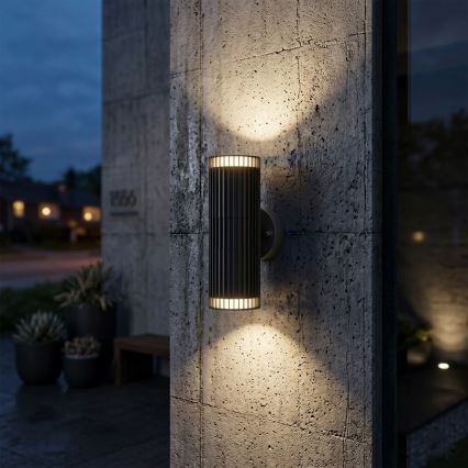 Außen-Wandstrahler LANTHEA, 2× GU10 / 11 W / 230 V, IP44, schwarz