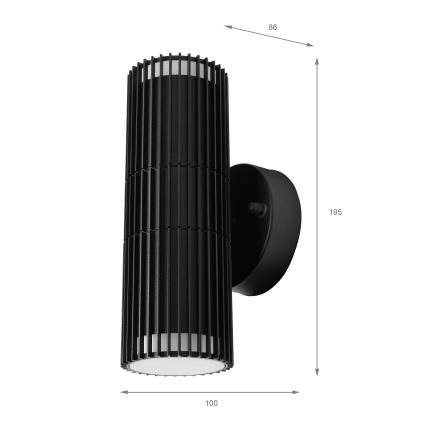Außen-Wandstrahler LANTHEA, 2× GU10 / 11 W / 230 V, IP44, schwarz