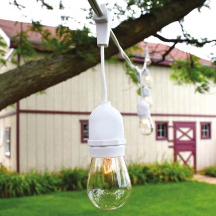 Außenkette 15xE27/10W/230V 15 m IP44 weiß