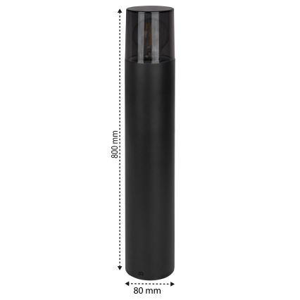 Außenleuchte 1x E27, 40 W, 230 V, IP44, 80 cm, Schwarz/rauchfarben