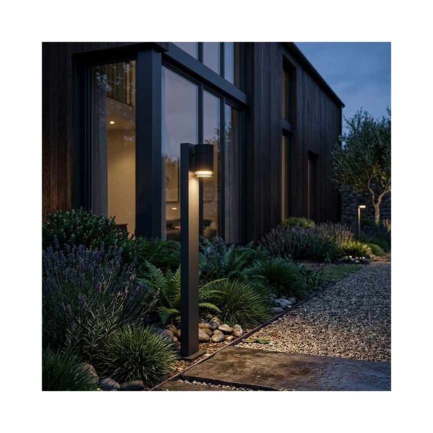 Außenleuchte 1x GU10/10 W/230 V, IP44, 80 cm, schwarz