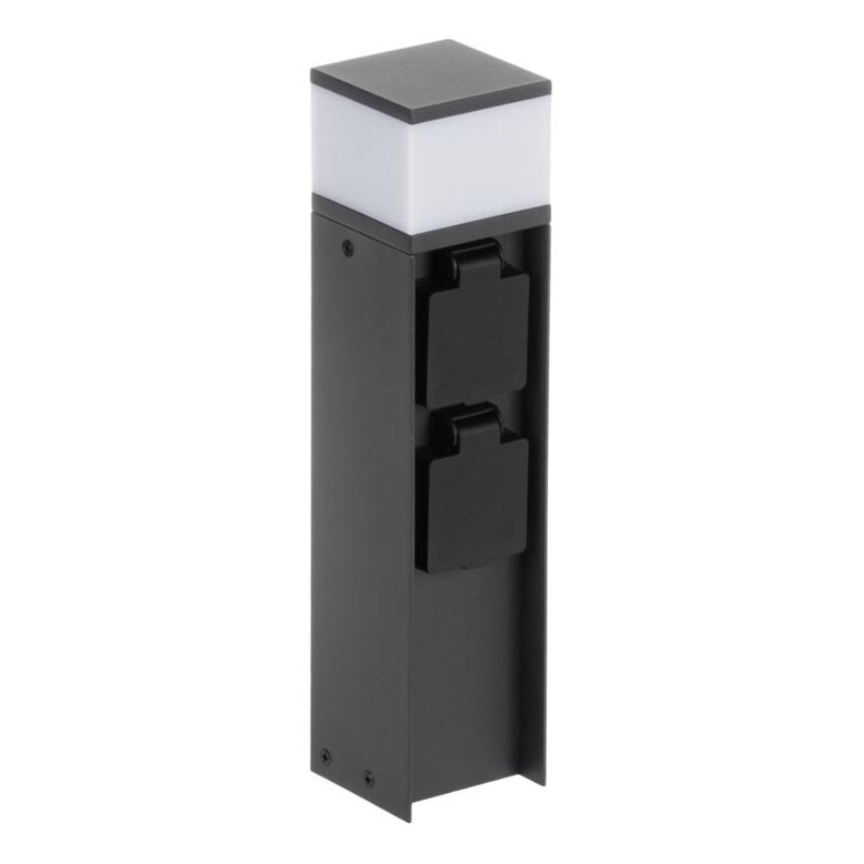 Außenleuchte mit 2 Steckdosen DASTEN 1xG9/11W/230V 30 cm IP44 schwarz