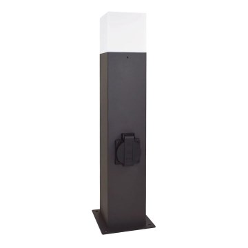 Außenleuchte mit Steckdose NEW YORK 1xE27/12W/230V IP44 44 cm Graphit