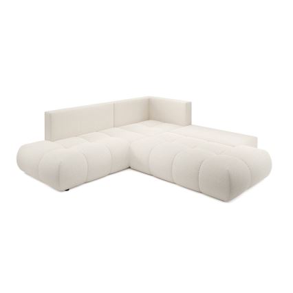 ALMADA L-Ecksofa, ausziehbar, mit Stauraum, rechts, beige
