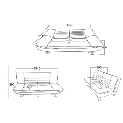 Ausziehbares Zweisitzer-Sofa AIRI in Beige