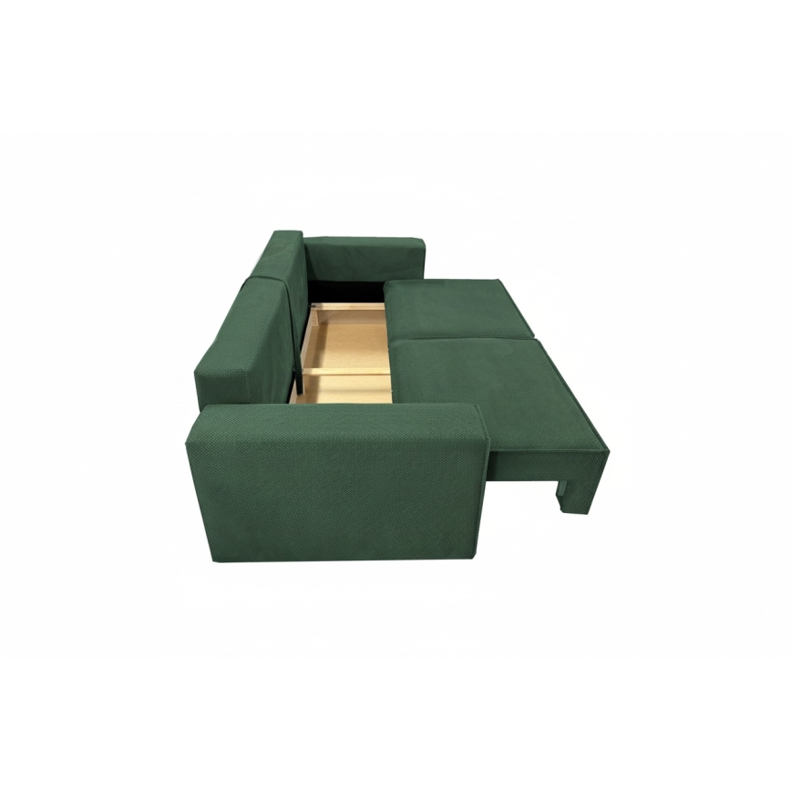 Ausziehbares 3-Sitzer-Sofa mit Stauraum RONDA, grün