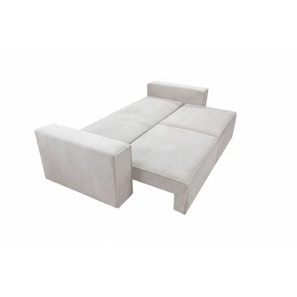 Ausziehbares 3-sitziges Schlafsofa mit Stauraum RONDA, Beige