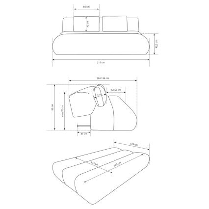 Ausziehbares Dreisitzer-Sofa FANO, braun