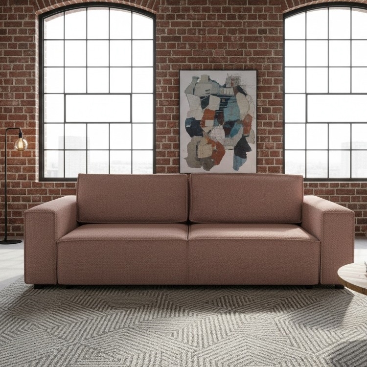 Ausziehbares Dreisitzer-Sofa mit Stauraum RONDA, rot