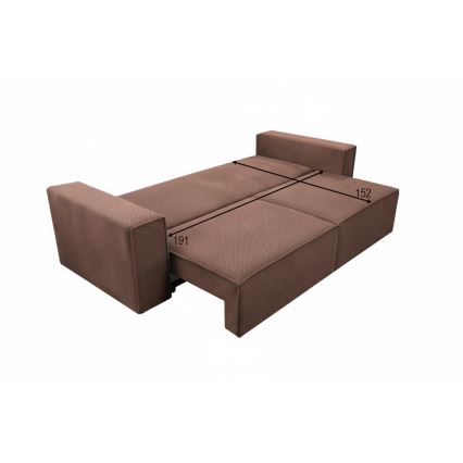 Ausziehbares Dreisitzer-Sofa mit Stauraum RONDA, rot