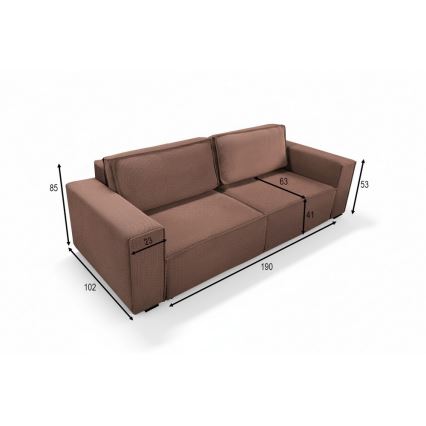 Ausziehbares Dreisitzer-Sofa mit Stauraum RONDA, rot