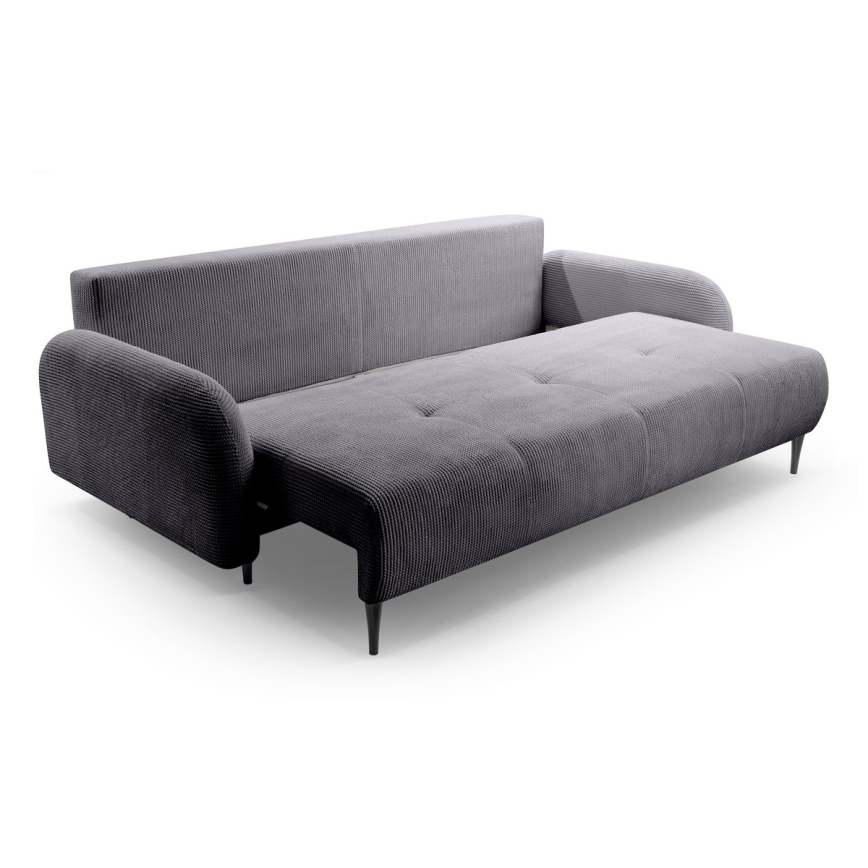 Ausziehbares, gepolstertes Dreisitzer-Sofa CLOUDY, grau