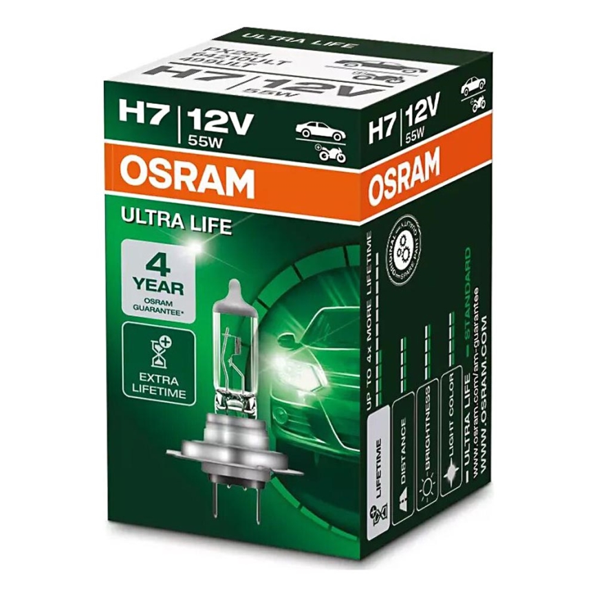 Auto-Lampe ULTRA LIFE H7 PX26d/55W/12V - Osram