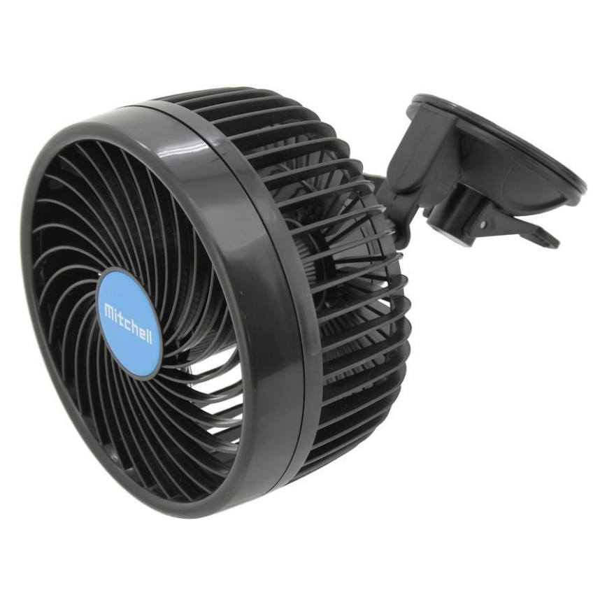 Auto-Ventilator mit Saugnapf 9W/12V schwarz