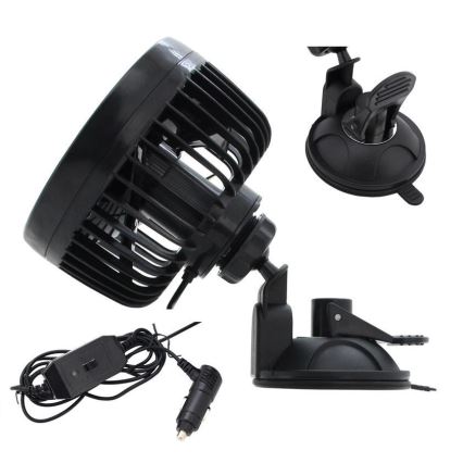 Auto-Ventilator mit Saugnapf 9W/12V schwarz