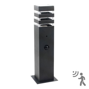 Auβenleuchte mit Sensor TEKSAS 1xE27/12W/230V IP44 44 cm Graphit