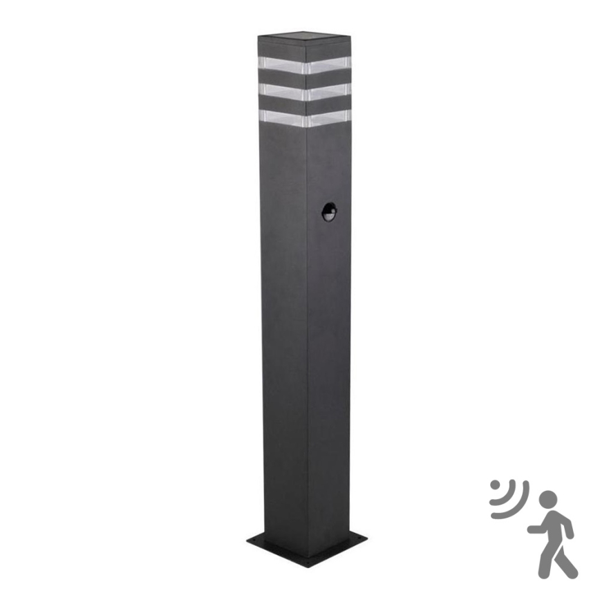 Auβenleuchte mit Sensor TEKSAS 1xE27/12W/230V IP44 74 cm Graphit