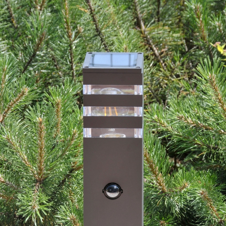 Auβenleuchte mit Sensor TEKSAS 1xE27/12W/230V IP44 74 cm Graphit