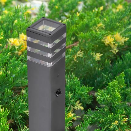 Auβenleuchte mit Sensor TEKSAS 1xE27/12W/230V IP44 74 cm Graphit