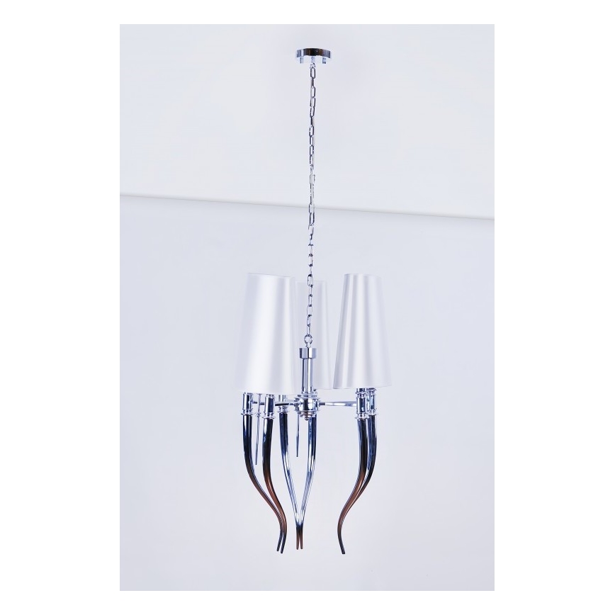 Azzardo AZ0028 - Kronleuchter an Schnur DIABLO 6xE14/11W/230V weiß