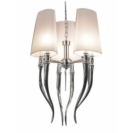 Azzardo AZ0028 - Lampadario su fune DIABLO 6xE14/11W/230V bianco