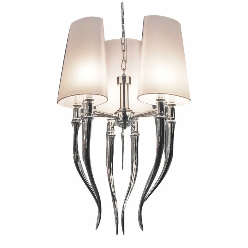Azzardo AZ0028 - Lampadario su fune DIABLO 6xE14/11W/230V bianco
