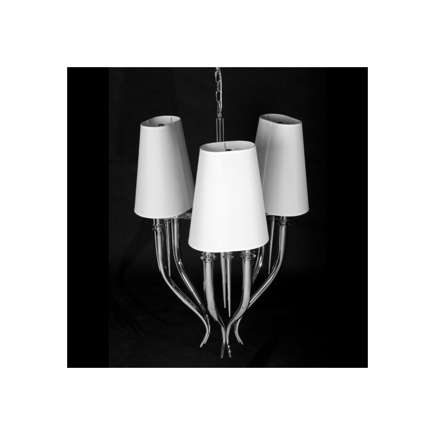 Azzardo AZ0028 - Lampadario su fune DIABLO 6xE14/11W/230V bianco