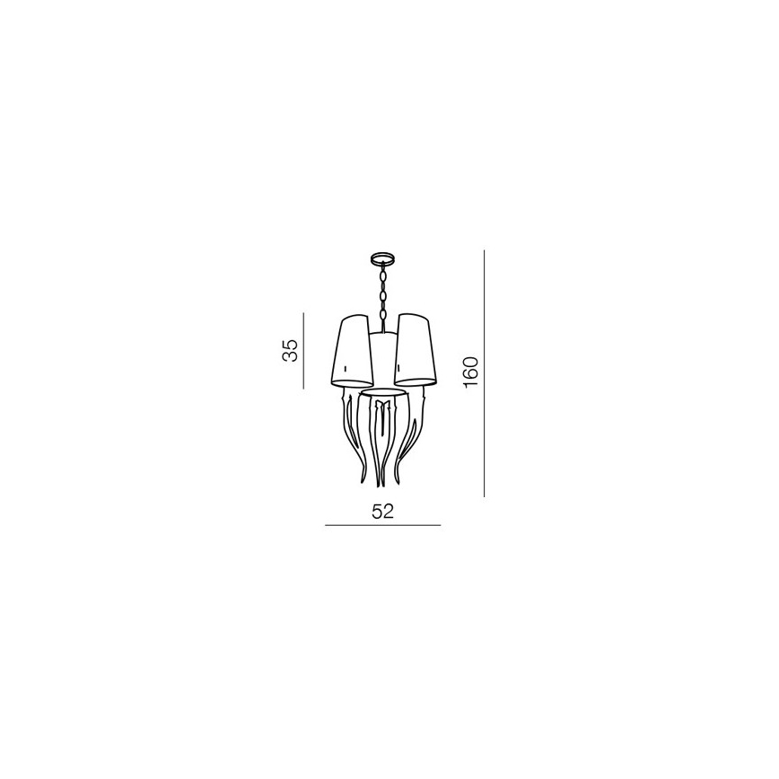 Azzardo AZ0028 - Suspension avec chaîne DIABLO 6xE14/11W/230V blanc