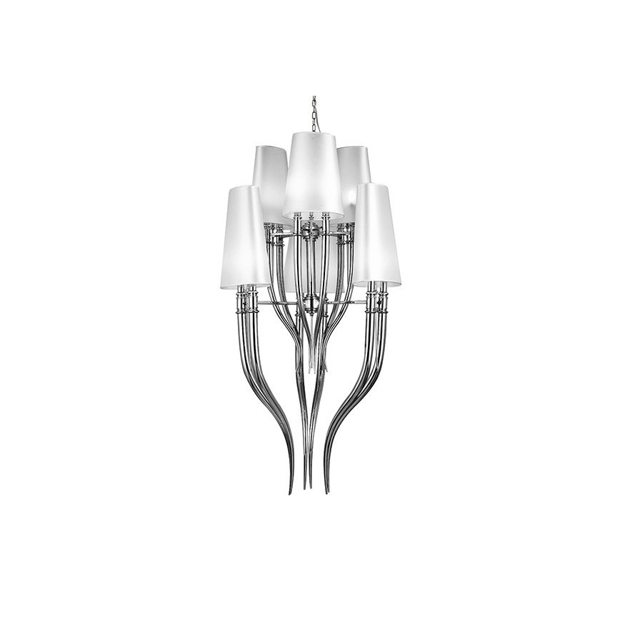 Azzardo AZ0173 - Lampadario su catena DIABLO 12xE14/11W/230V bianco