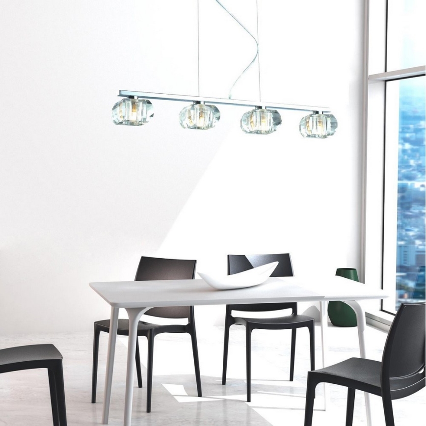 Azzardo AZ0493 - Lampadario a sospensione con filo RUBIC 4xG9/40W/230V