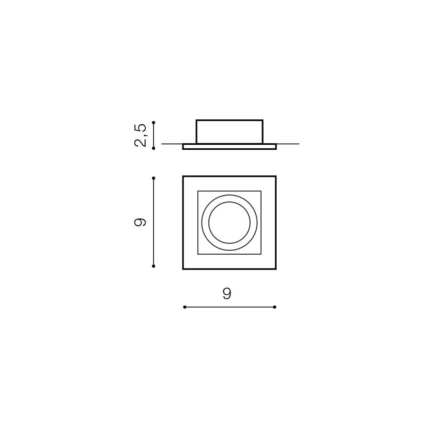 Azzardo AZ0797 - Einbaubeleuchtung PACO 1xGU10/50W/230V