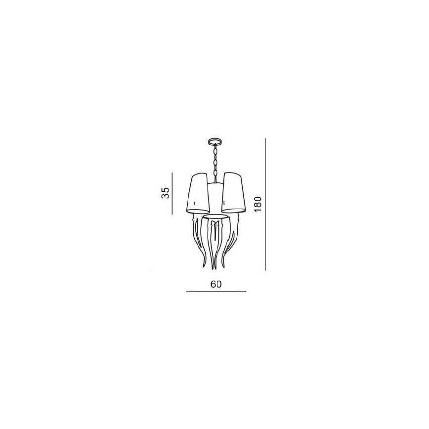 Azzardo AZ1232 - Lampadario su catena DIABLO 6xE14/11W/230V bianco
