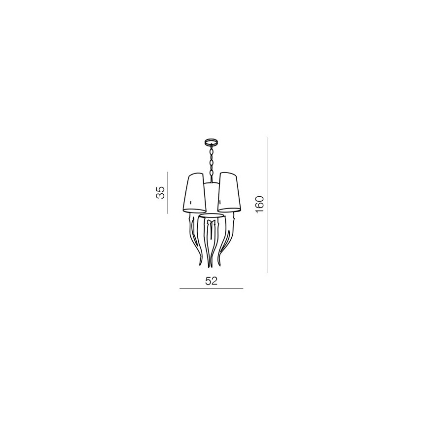 Azzardo AZ1345 - Lampadario su catena DIABLO 6xE14/11W/230V nero