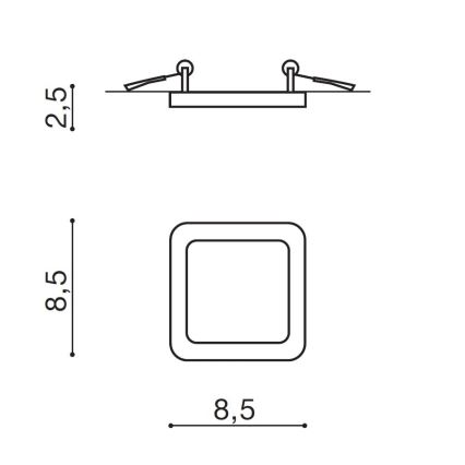 Azzardo AZ2833 - Lampada LED da incasso per bagni SLIM 1xLED/6W/230V IP44 CRI 90