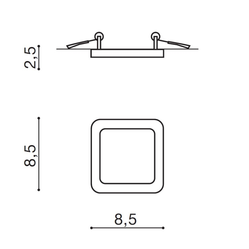 Azzardo AZ2833 - Plafonnier encastré LED pour salle de bains SLIM LED/6W/230V IP44 IRC 90