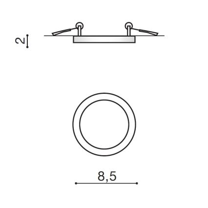 Azzardo AZ2835 - Spot encastrable de salle de bain SLIM 1xLED/6W/230V IP44 CRI 90