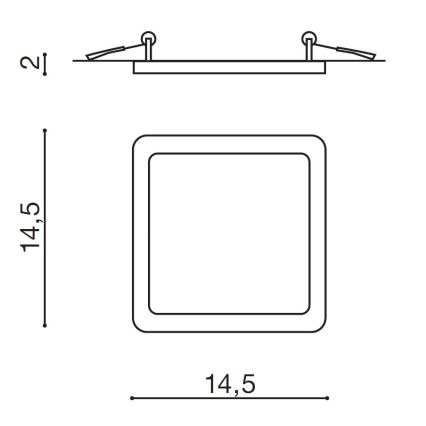 Azzardo AZ2836 - Plafonnier LED encastré SLIM pour salle de bains, 12 W, 230 V, IP44, IRC 90