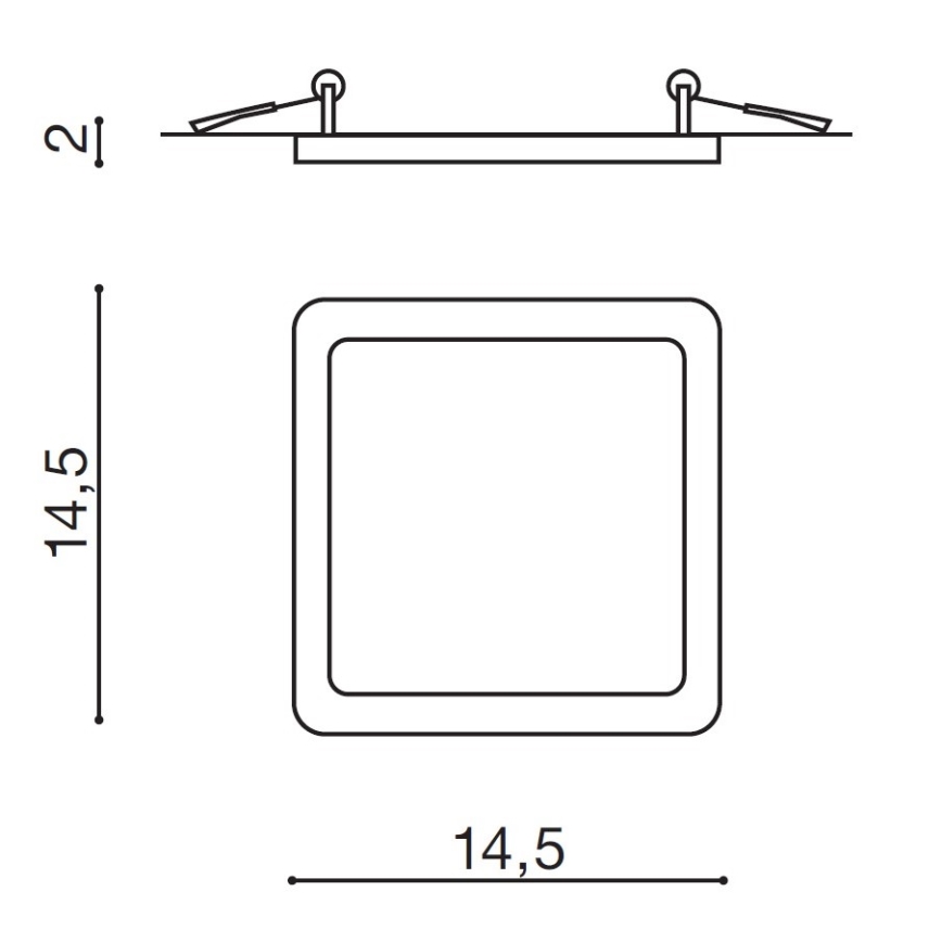 Azzardo AZ2836 - Plafonnier LED encastré SLIM pour salle de bains, 12 W, 230 V, IP44, IRC 90