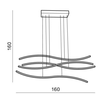 Azzardo AZ2913 - Lampadario a sospensione dimmerabile su cavo WAVES LED/70W/230V