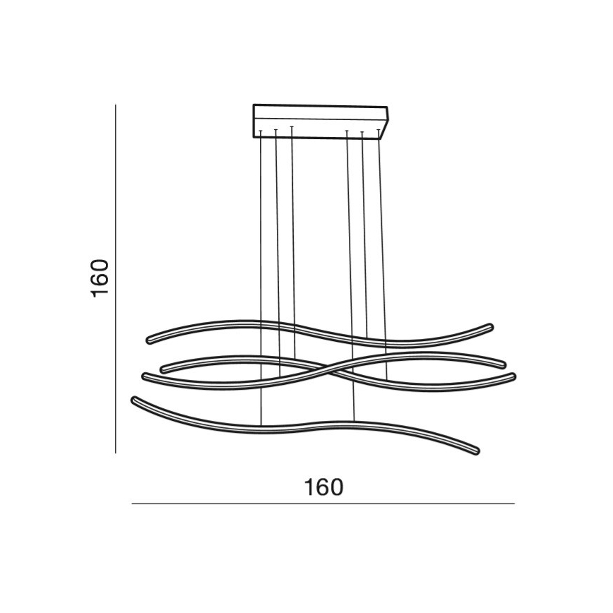 Azzardo AZ2913 - Lampadario a sospensione dimmerabile su cavo WAVES LED/70W/230V
