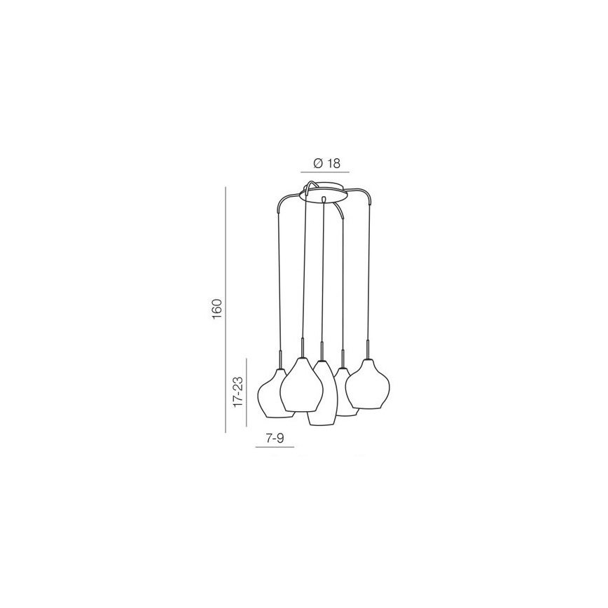 Azzardo AZ3172 - Lampadario a sospensione con filo MILANO 5xG9/40W/230V