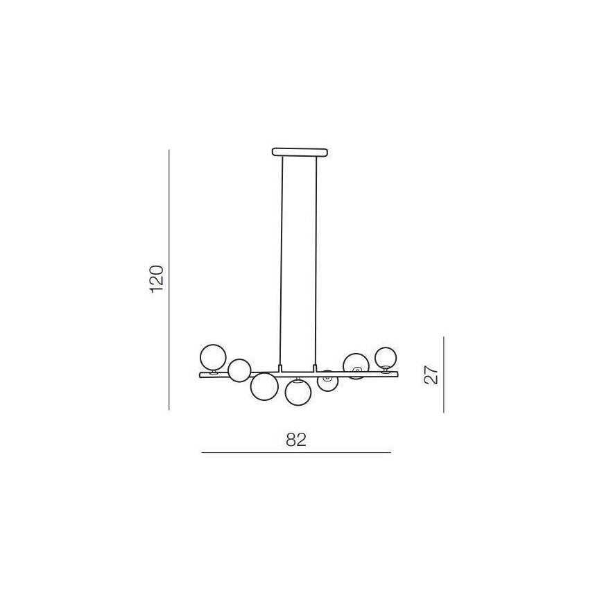 Azzardo AZ4406 - Lampadario su corda SYBILLA 7xG9/25W/230V nero