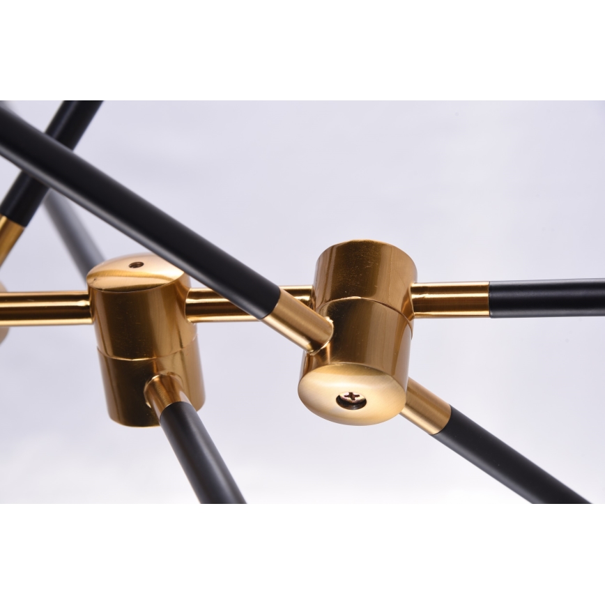 Azzardo AZ4700 - Lampadario su palo SOLEN 6xG9/30W/230V nero/oro