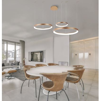 Azzardo AZ5026 - Suspension filaire à intensité variable AGNES LED/120W/230V doré