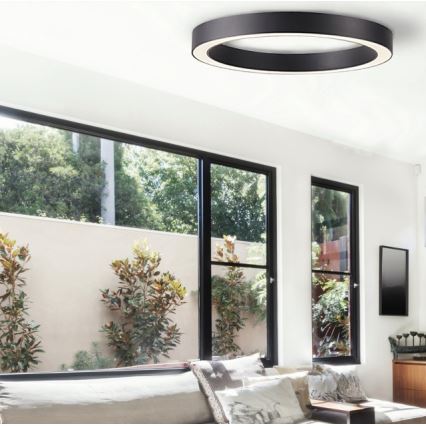 Azzardo AZ5032 - Plafonnier à intensité variable LED MARCO LED/50W/230V noir + télécommande