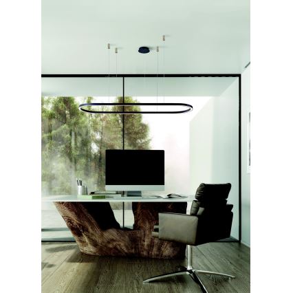 Azzardo AZ5055 - Lampadario a sospensione con filo LED dimmerabile ELENA LED/50W/230V 120 cm nero